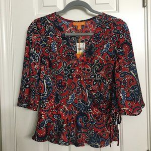 Gigi Parker Wrap Top Blouse NWT